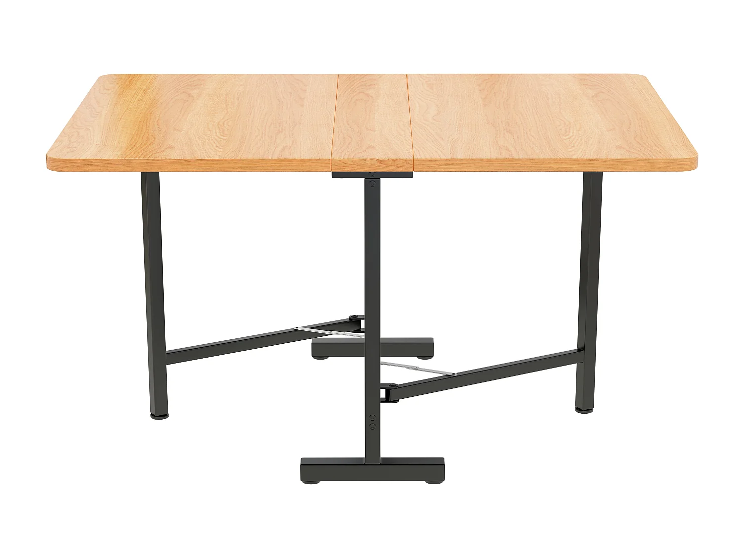 Table à manger pliable en MDF - 120 x 80 cm - adaptée pour 4 à 6 personnes - Naturel