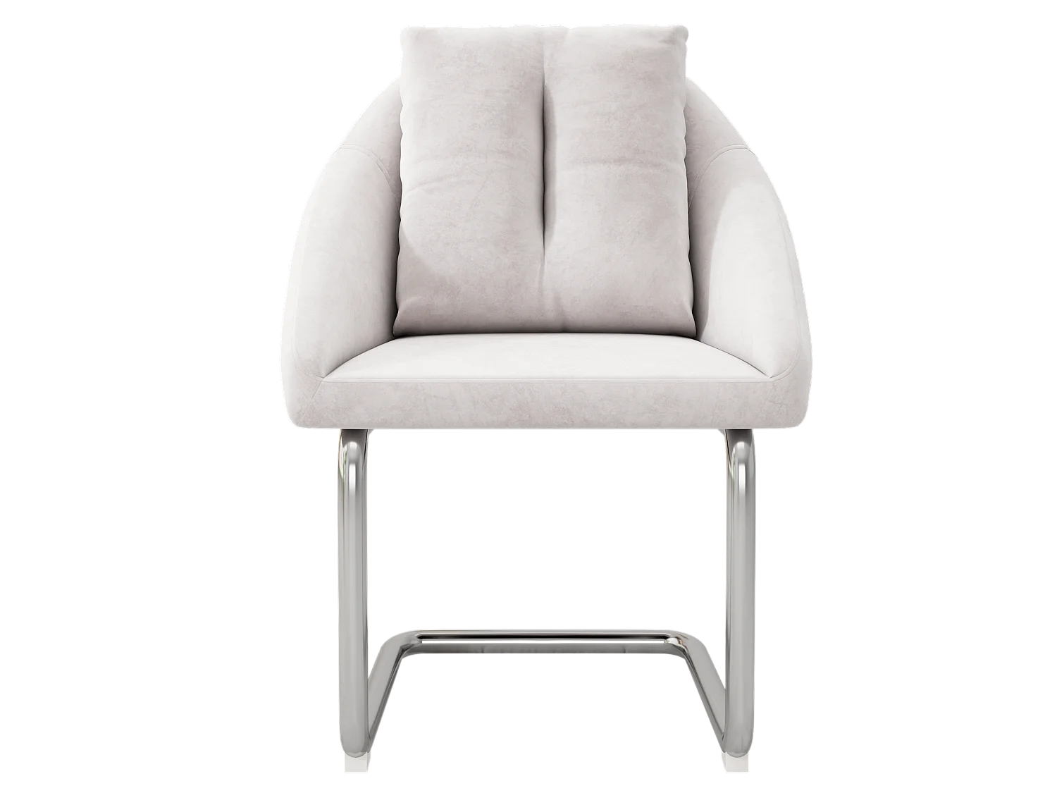 Lot de 2 Chaises en velours - structure en métal - Beige