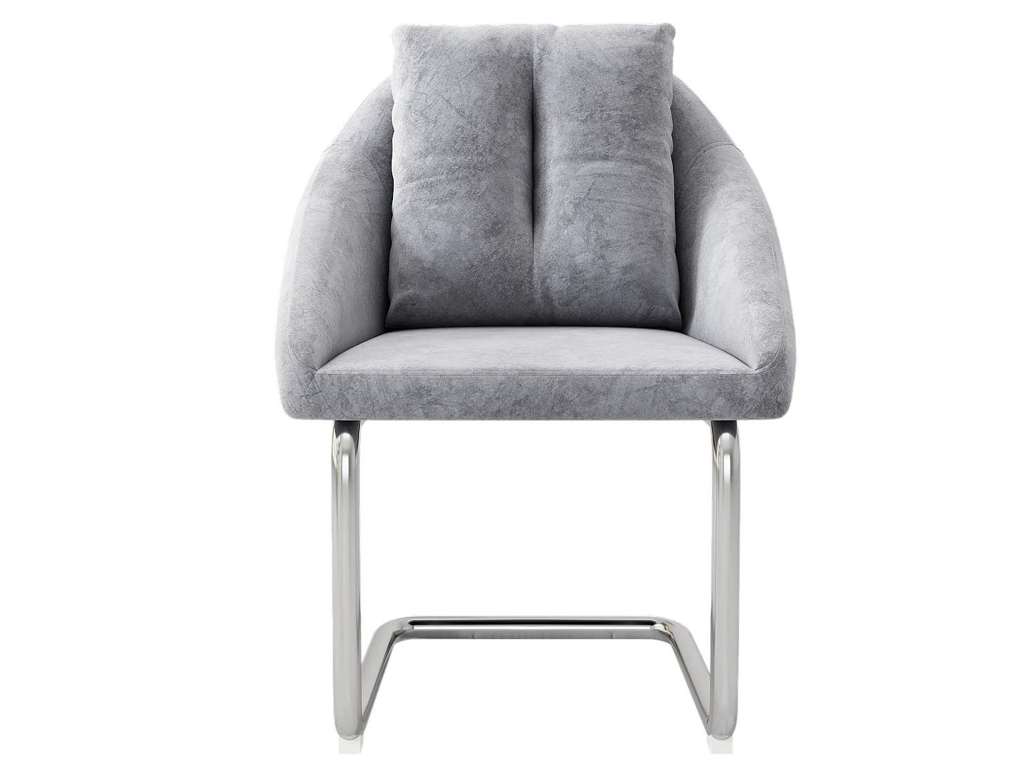 Lot de 4 Chaises en velours - structure en métal - Gris