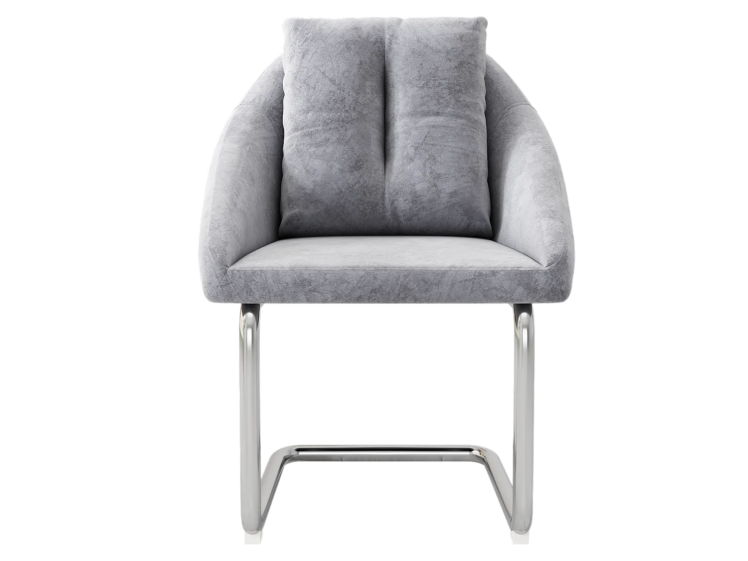 Set van 4 Velvet stoelen - metalen structuur - Grijs