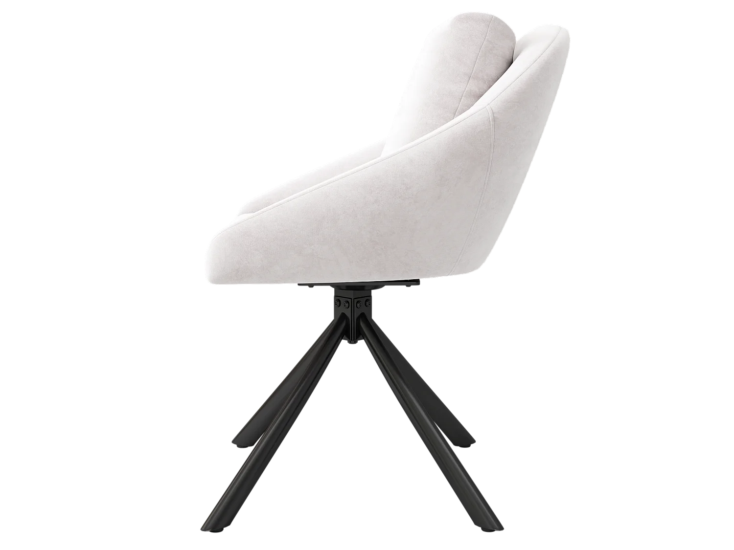 Set van 4 Fluwelen draaistoelen - metalen structuur - Beige