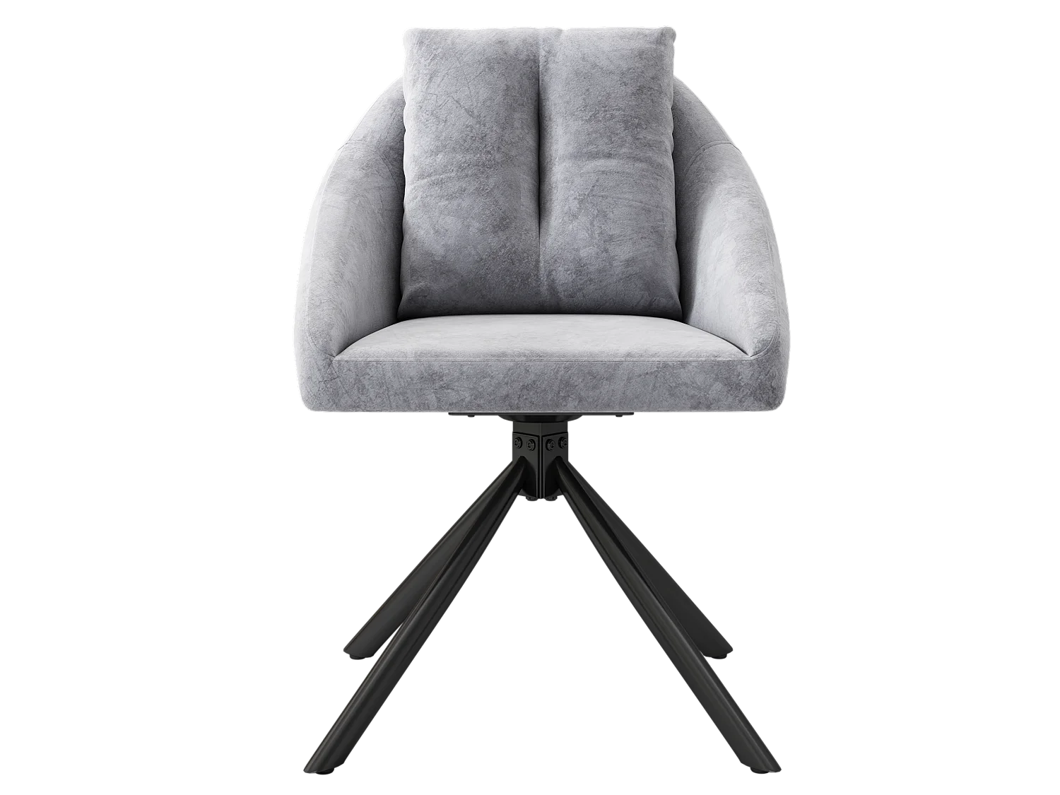 Lot de 2 Chaises pivotantes en velours - structure en métal - Gris