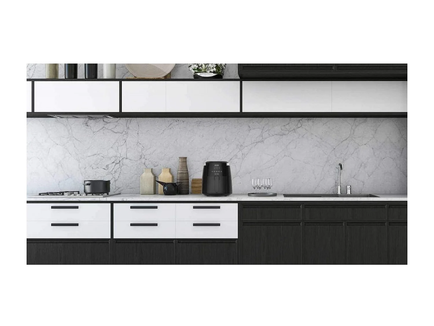 EVVO Friggitrice senza olio Tasty Fryer - 1500 W, tecnologia Dual Cyclone, multifunzione, fino a 200 °, 3,5 litri..