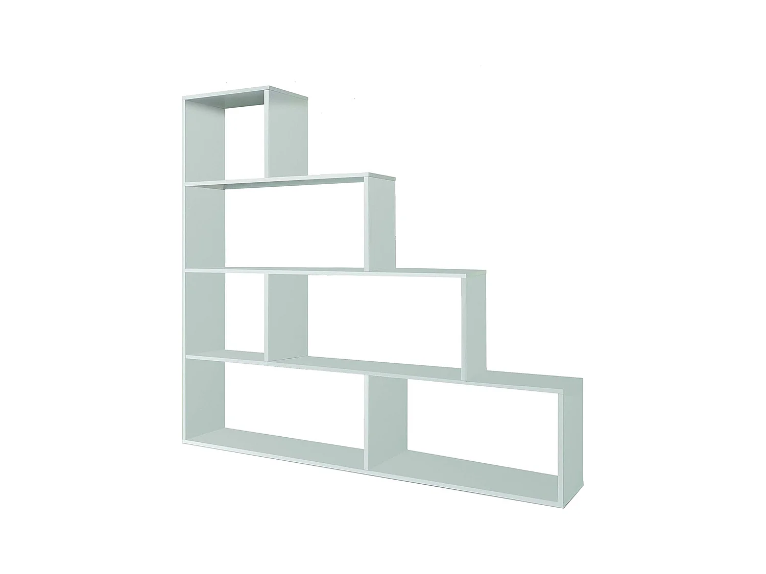 Bibliothèque avec 4 étagères couleur Blanc Brillant en mélamine - Longueur 145 x Hauteur 145 x Profondeur 29 cm