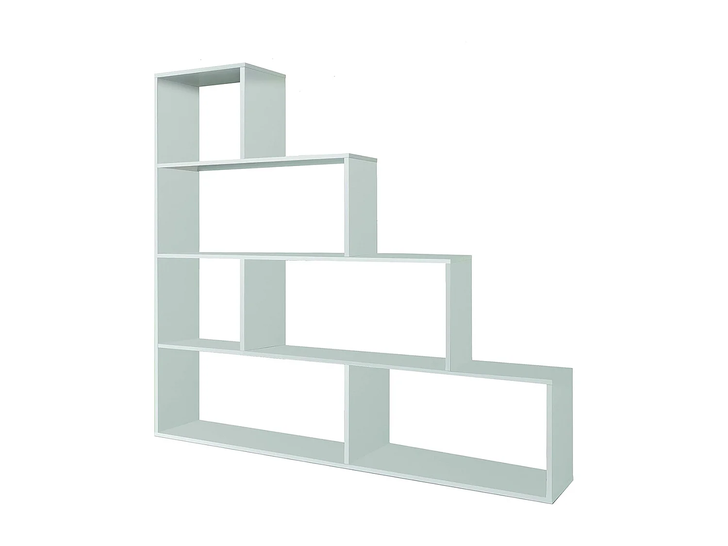 Bibliothèque avec 4 étagères couleur Blanc Brillant en mélamine - Longueur 145 x Hauteur 145 x Profondeur 29 cm