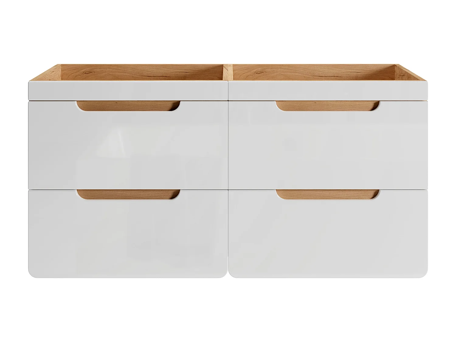 Meuble sous vasque suspendu coloris naturel et blanc - 120 cm - ARUBA