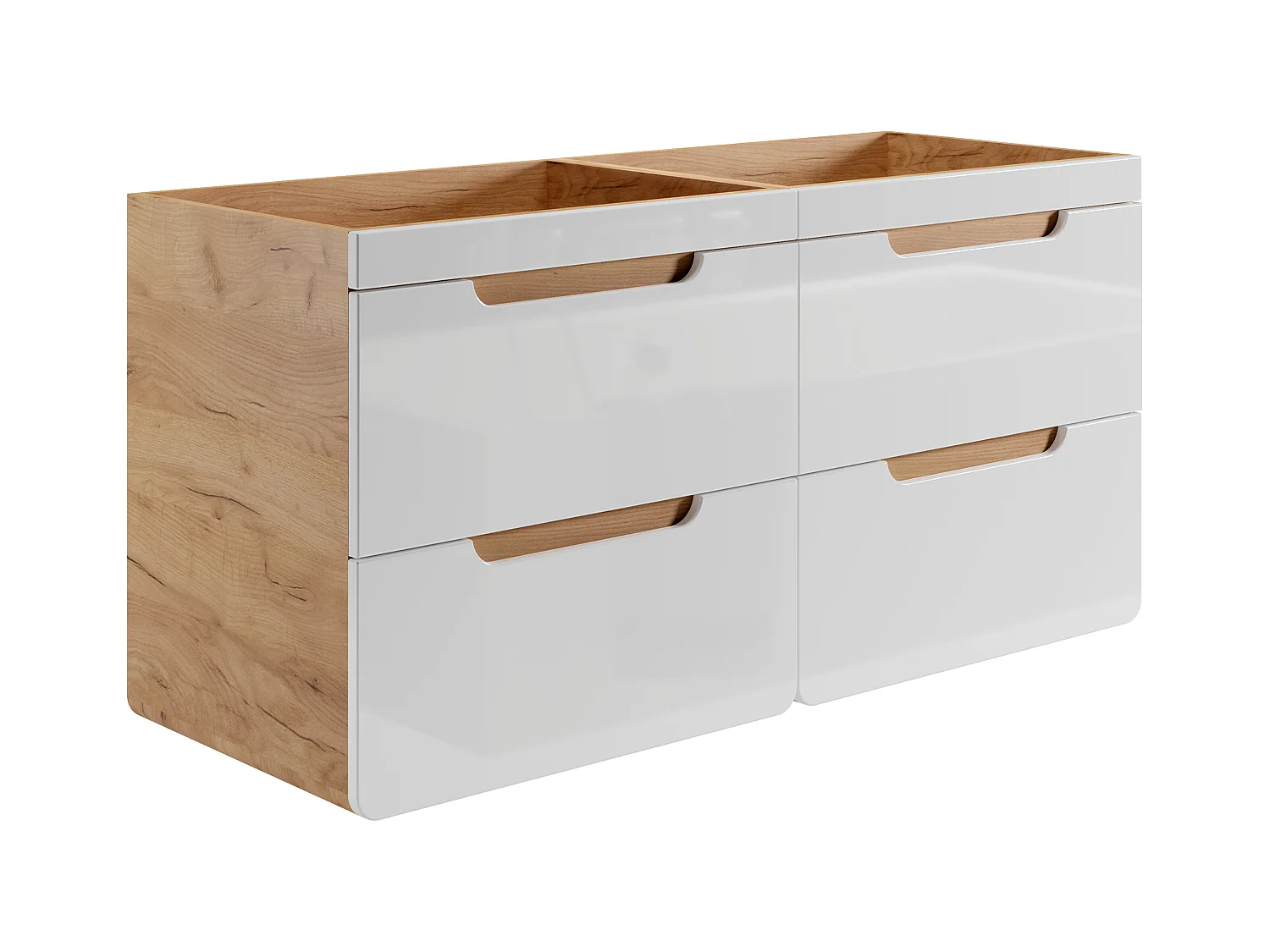 Mueble suspendido para lavabo en color natural y blanco - 120 cm - ARUBA