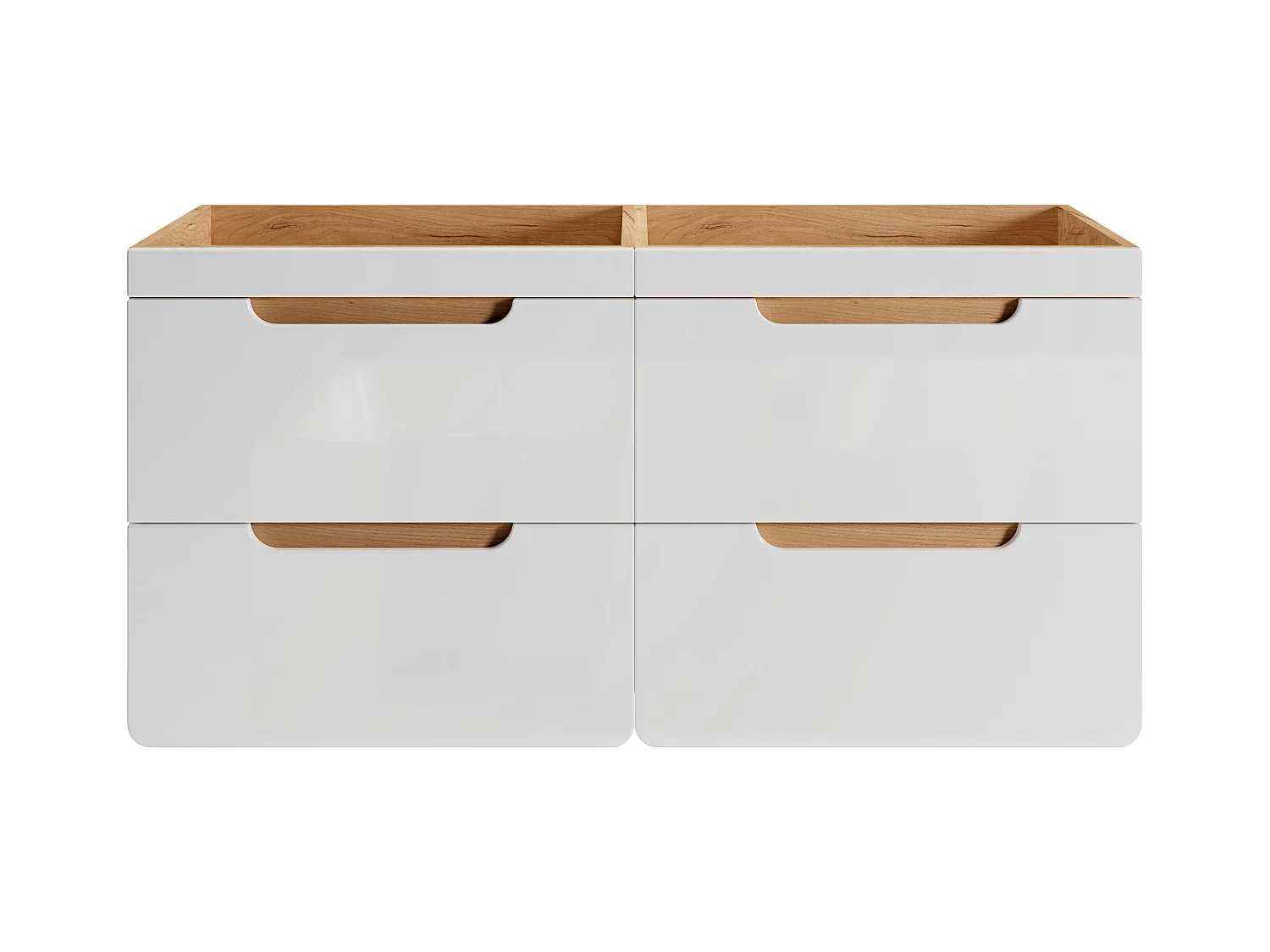 Mueble suspendido para lavabo en color natural y blanco - 120 cm - ARUBA