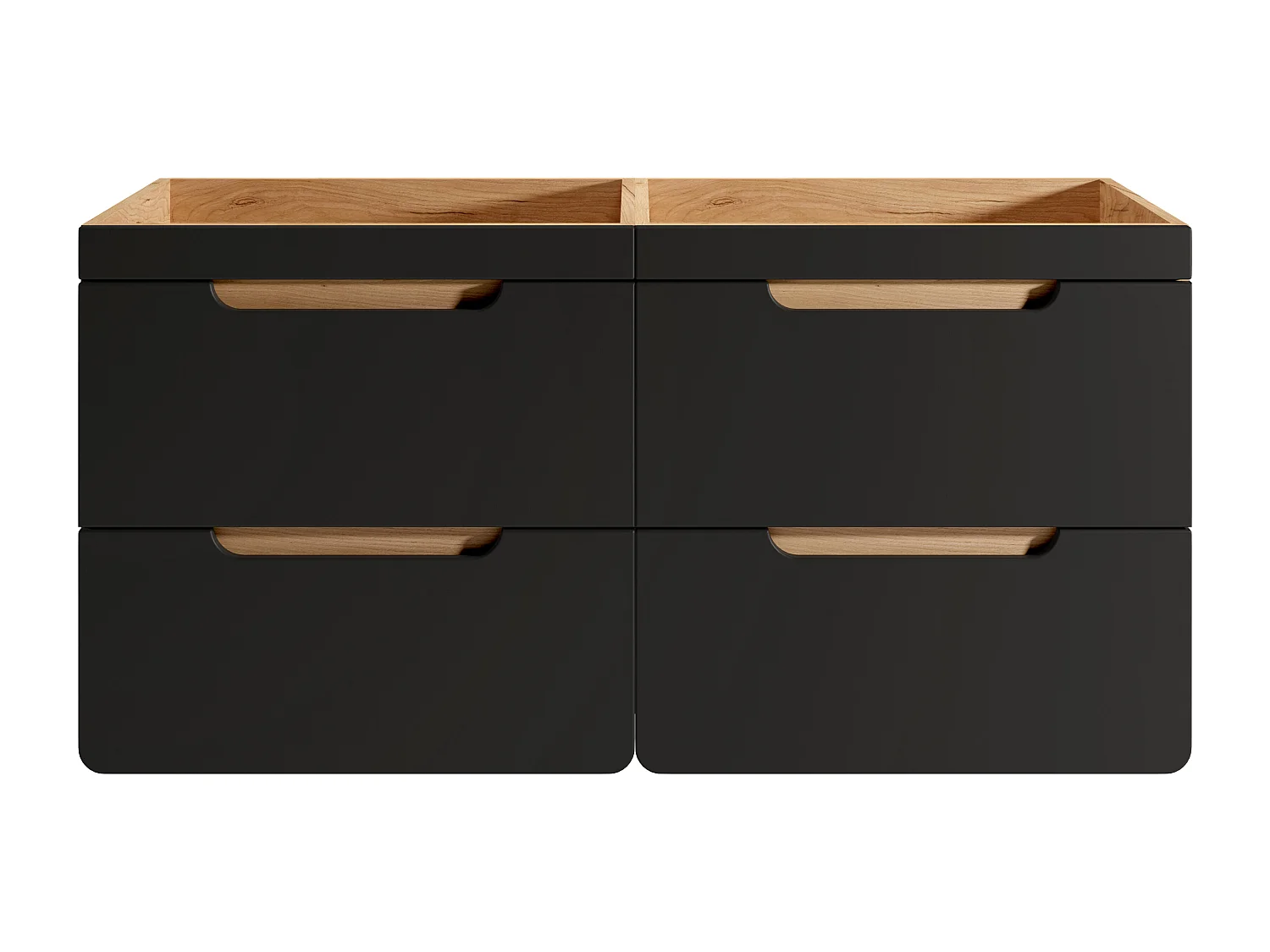 Hangend meubel onder wastafel, naturel en antraciet - 120 cm - ARUBA