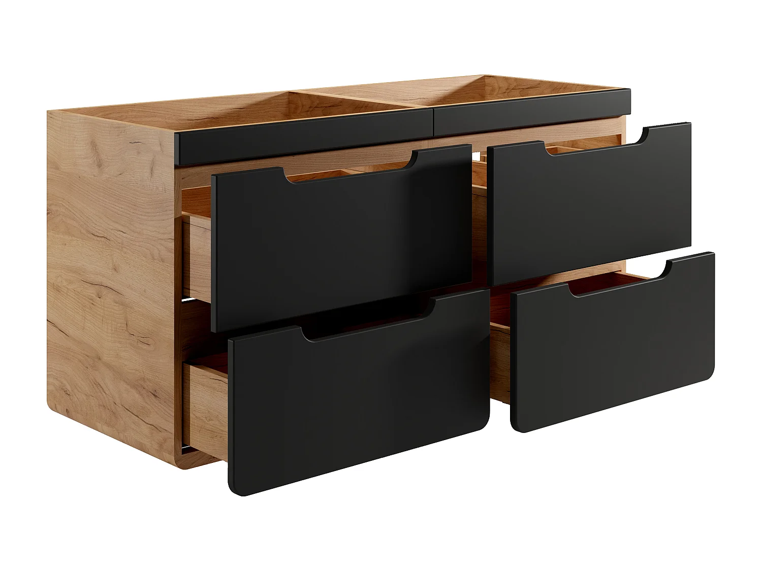 Hangend meubel onder wastafel, naturel en antraciet - 120 cm - ARUBA