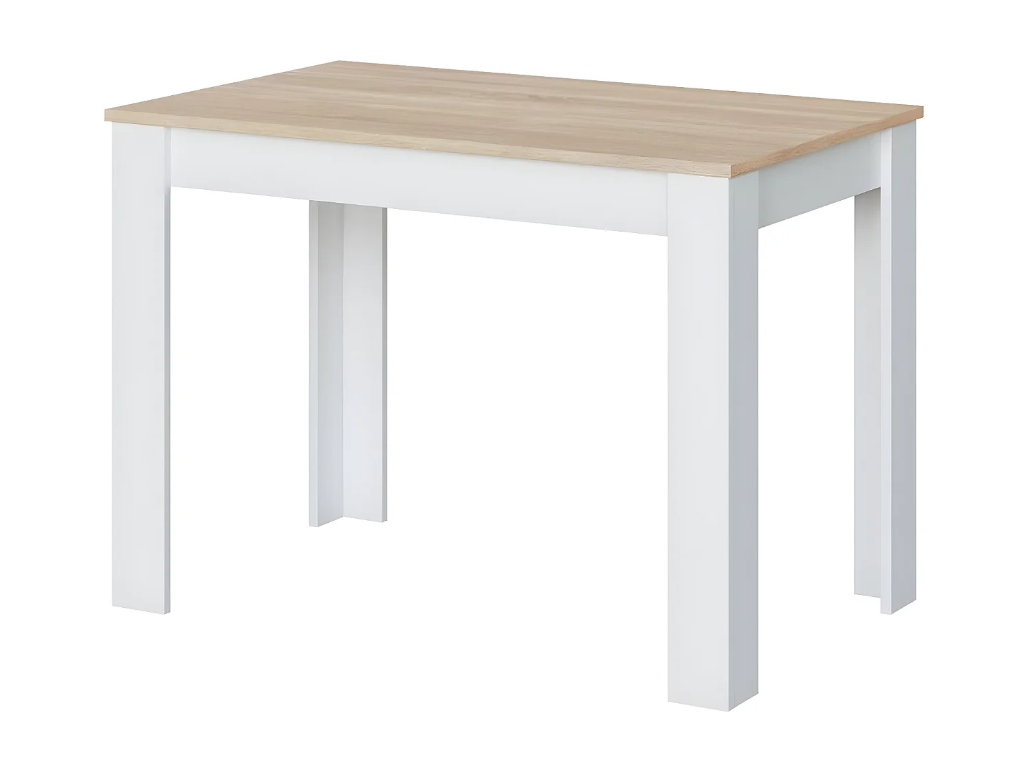 Table auxiliaire fixe couleur chêne canadien / blanc artic -  Longueur 109 x Hauteur 78 x Profondeur 67 cm