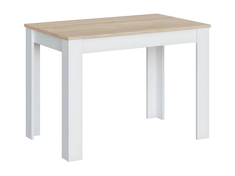 Table auxiliaire fixe couleur chêne canadien / blanc artic -  Longueur 109 x Hauteur 78 x Profondeur 67 cm
