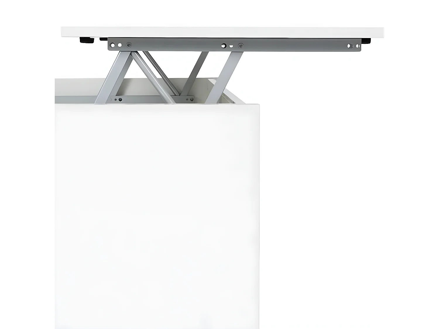 Table Basse relevable couleur blanc artic -Longueur 102 x Hauteur 43/54 x Profondeur 50 cm