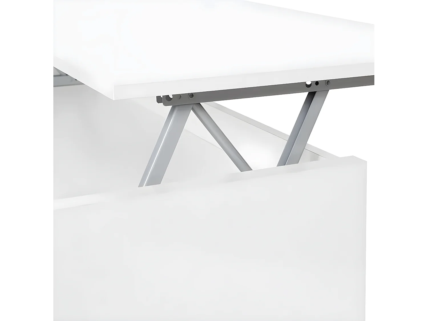 Table Basse relevable couleur blanc artic -Longueur 102 x Hauteur 43/54 x Profondeur 50 cm