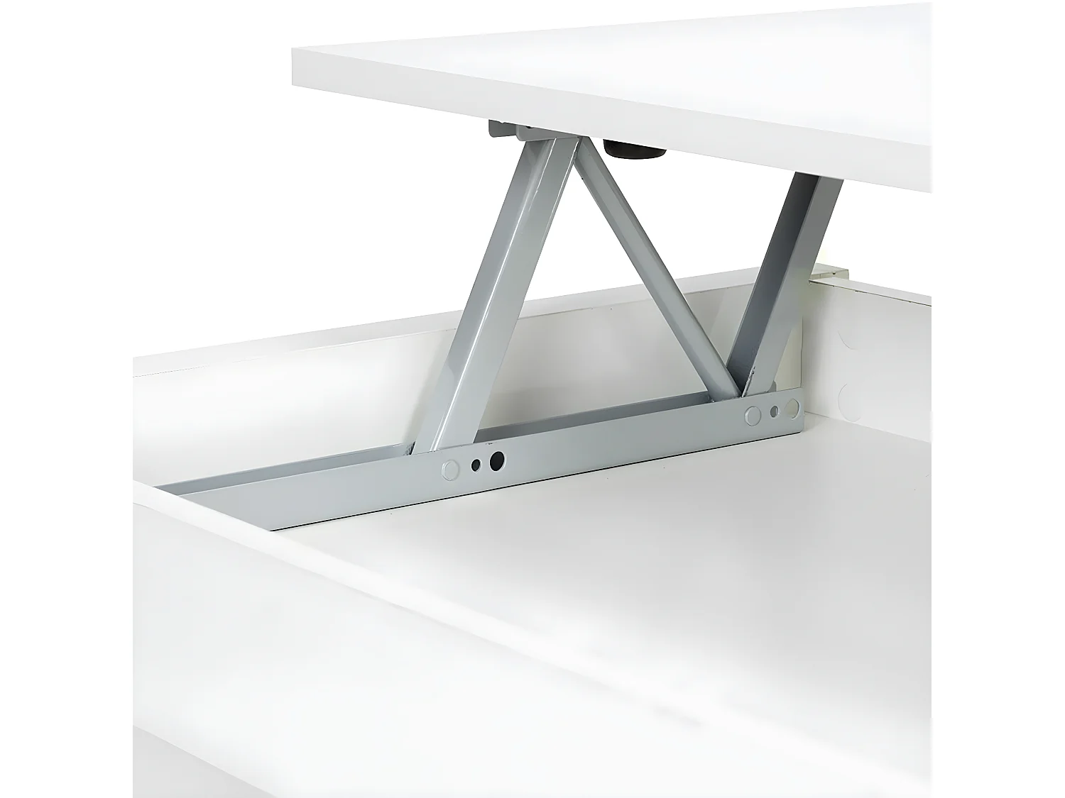 Table Basse modulable couleur blanc artic -Longueur 100 x Hauteur 45/56 x Profondeur 50 cm