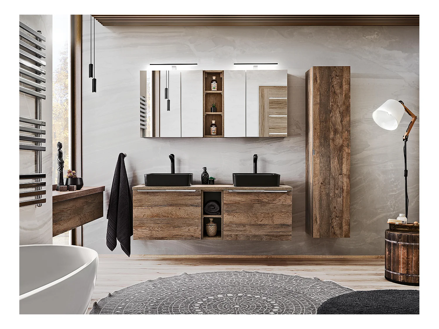 Armoires De Toilette SANTA FE MC60 2D 60x17x65 Clair naturel