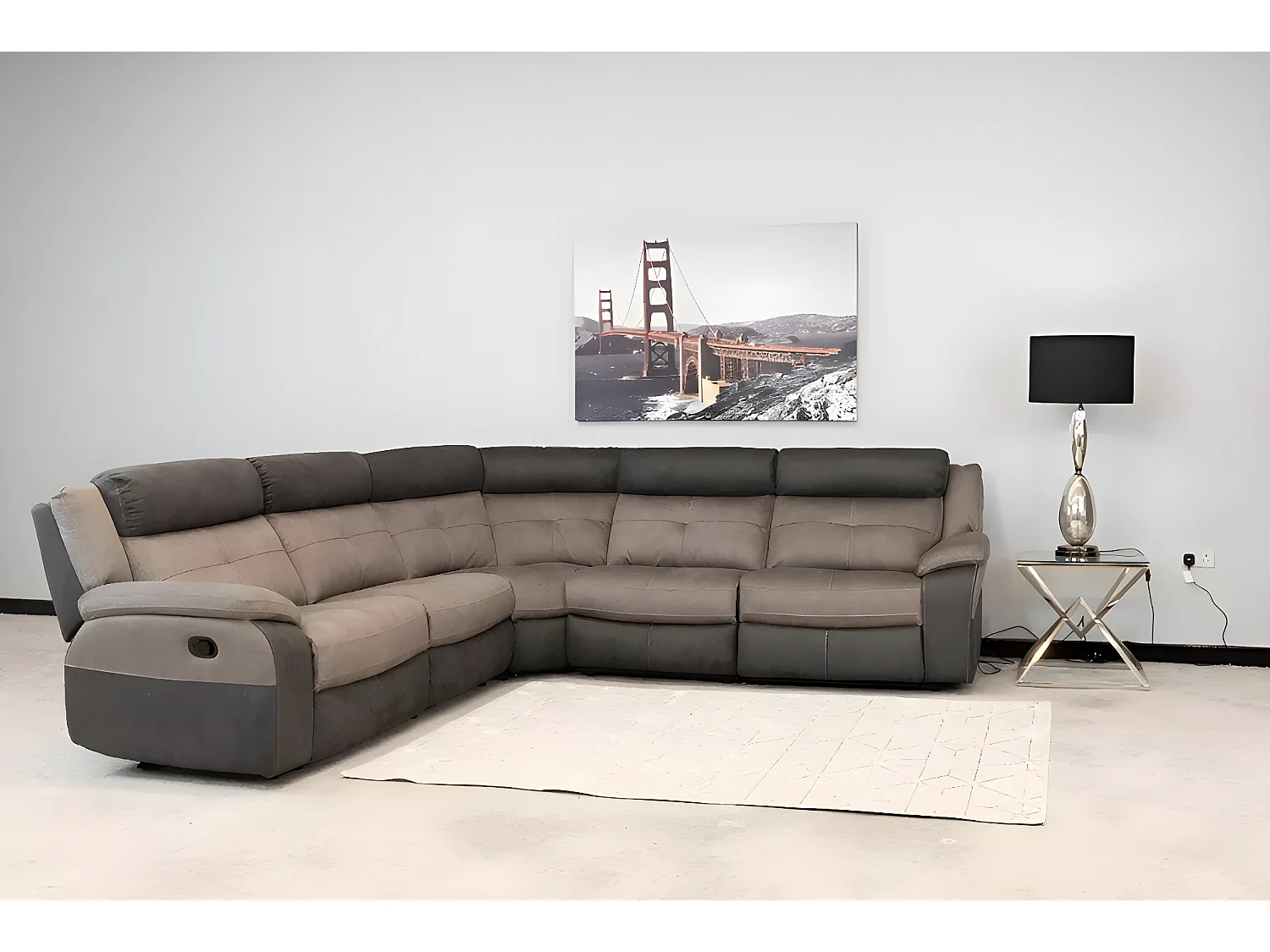 Ecksofa Napoli/Stoffbezug/Grau