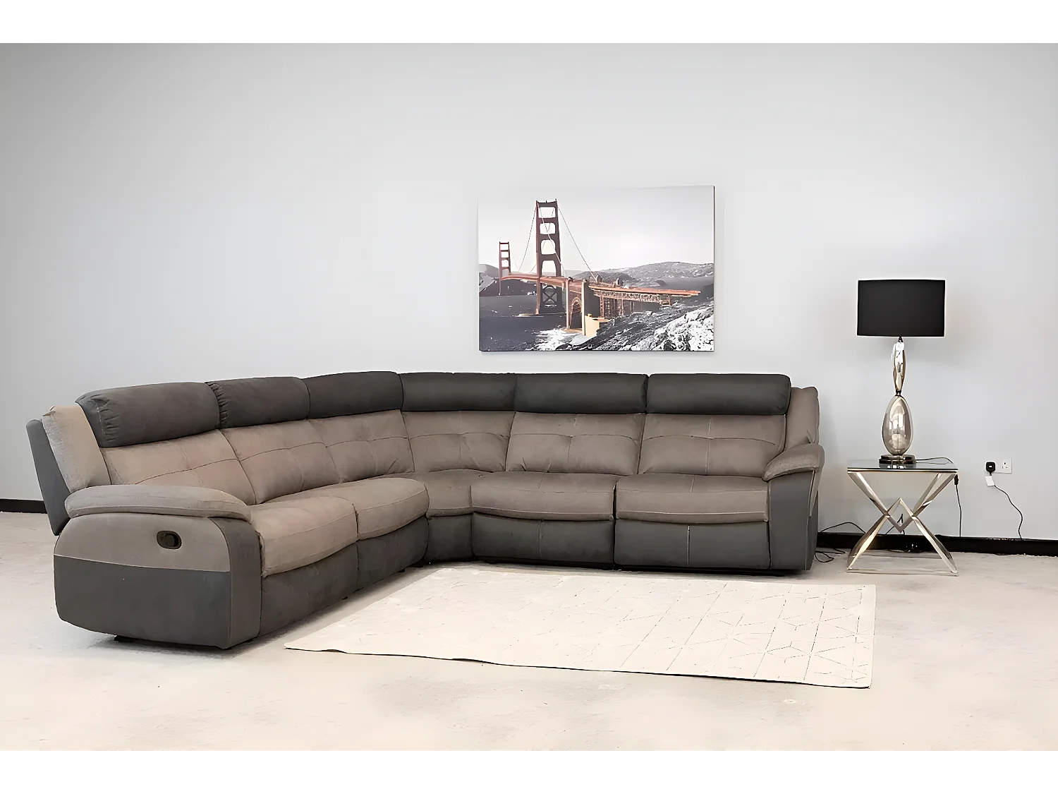 Ecksofa Napoli/Stoffbezug/Grau