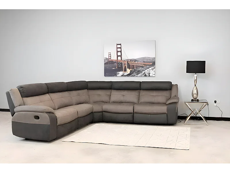 Ecksofa Napoli/Stoffbezug/Grau