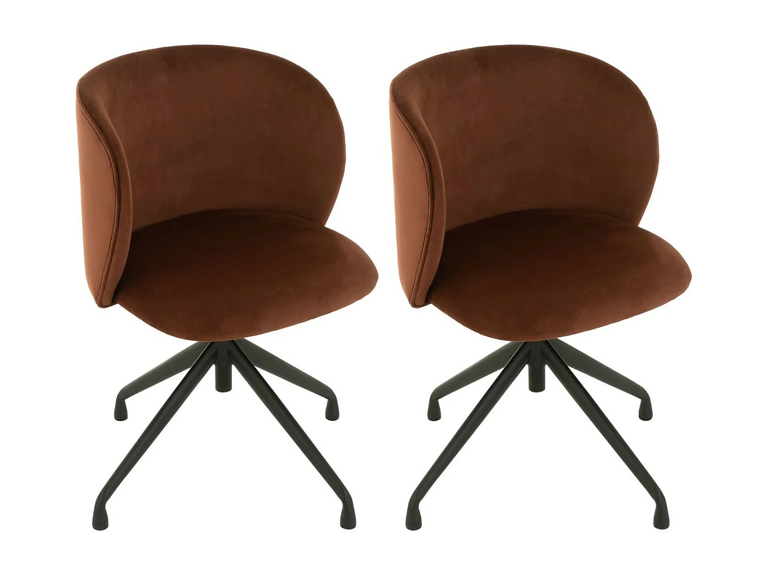Chaises pivotantes réglables en hauteur velours (lot de 2) - MIA