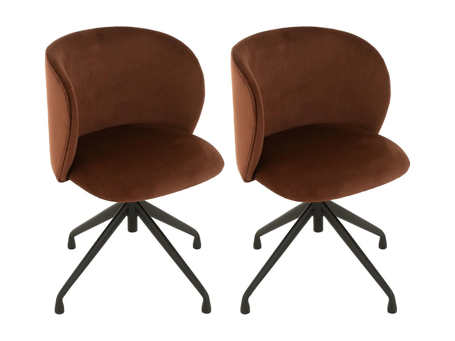 Chaises pivotantes réglables en hauteur velours (lot de 2) - MIA