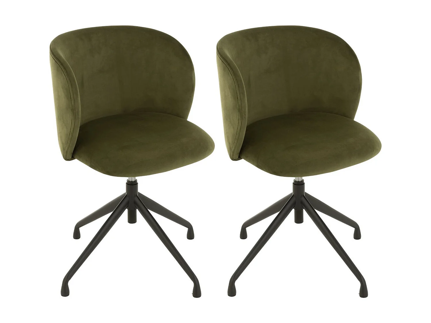 Chaises pivotantes réglables en hauteur velours (lot de 2) - MIA