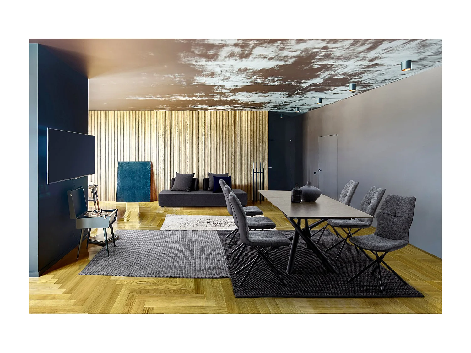 Table à manger rectangulaire extensible en céramique 6/8 places L160/220 - SOLINE