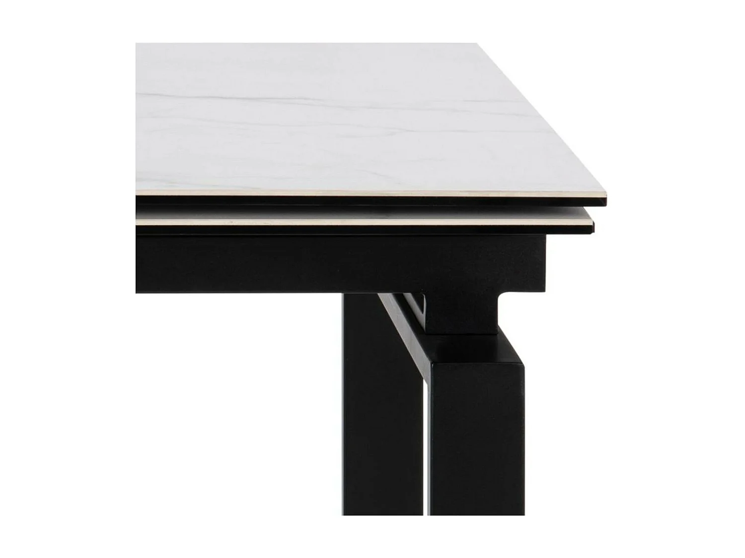 Table de salle à manger rectangulaire extensible en céramique L120/200 - HILDA