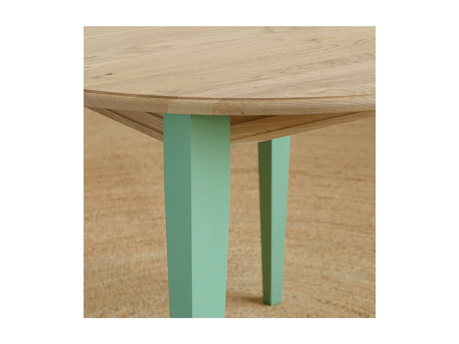 Table ronde extensible en bois 4/6 places D115 pieds colorés - VICTORIA