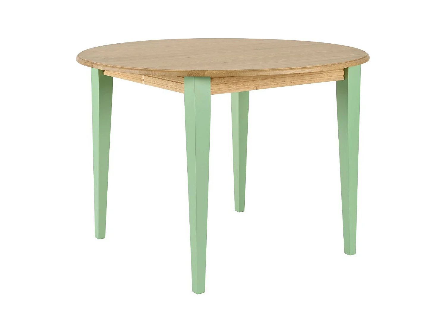 Table ronde extensible en bois 4/6 places D115 pieds colorés - VICTORIA