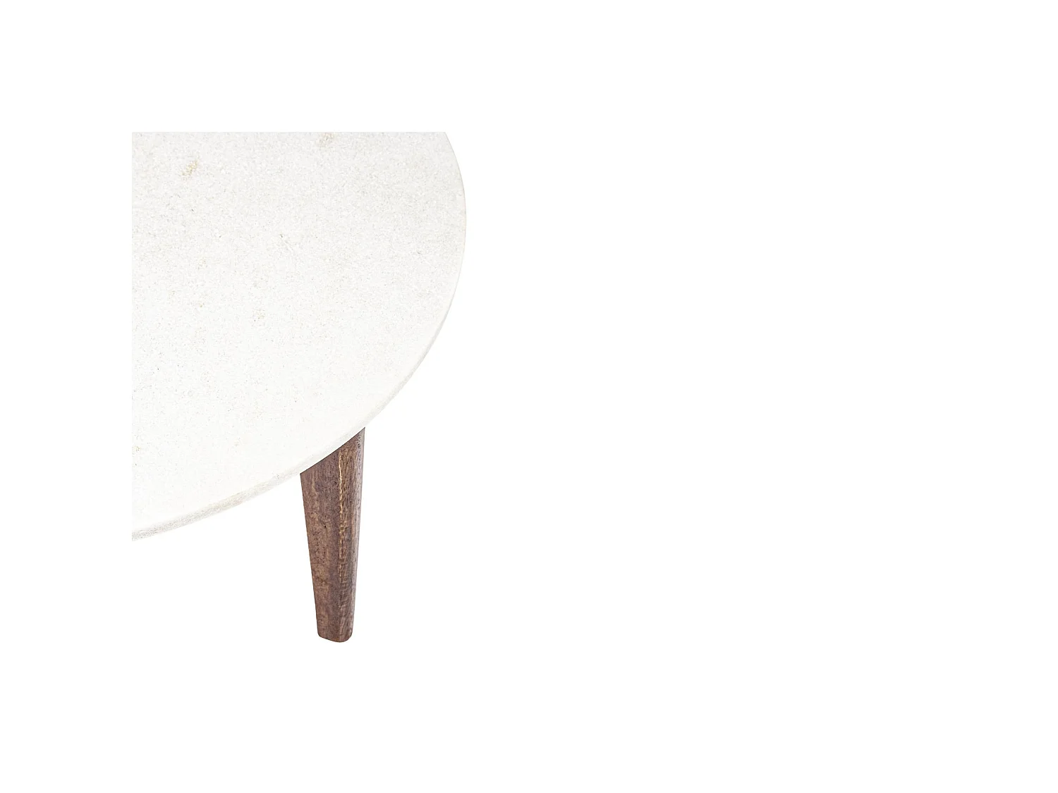 Table basse ronde vintage en manguier et marbre blanc L75 - BLANY