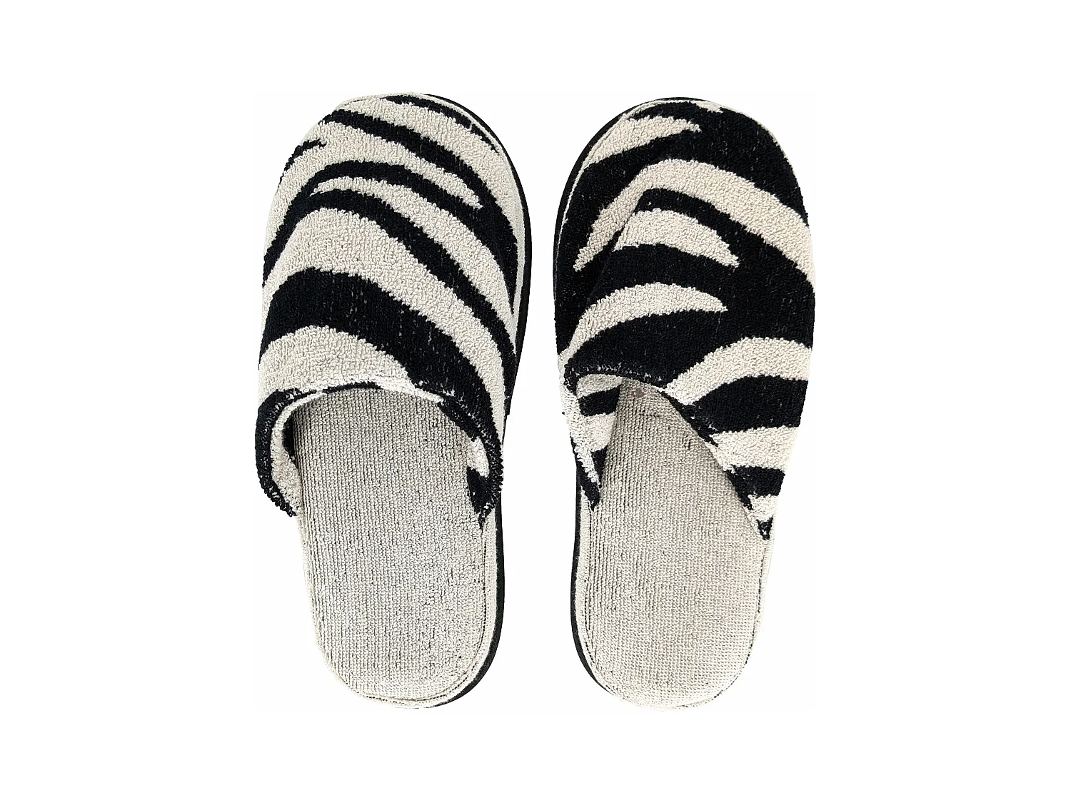 Chaussons de bain à rayures collection ZEBRA coton taille L/XL beige