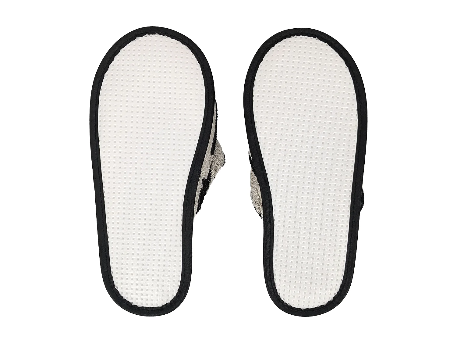 Chaussons de bain à rayures collection ZEBRA coton taille L/XL beige