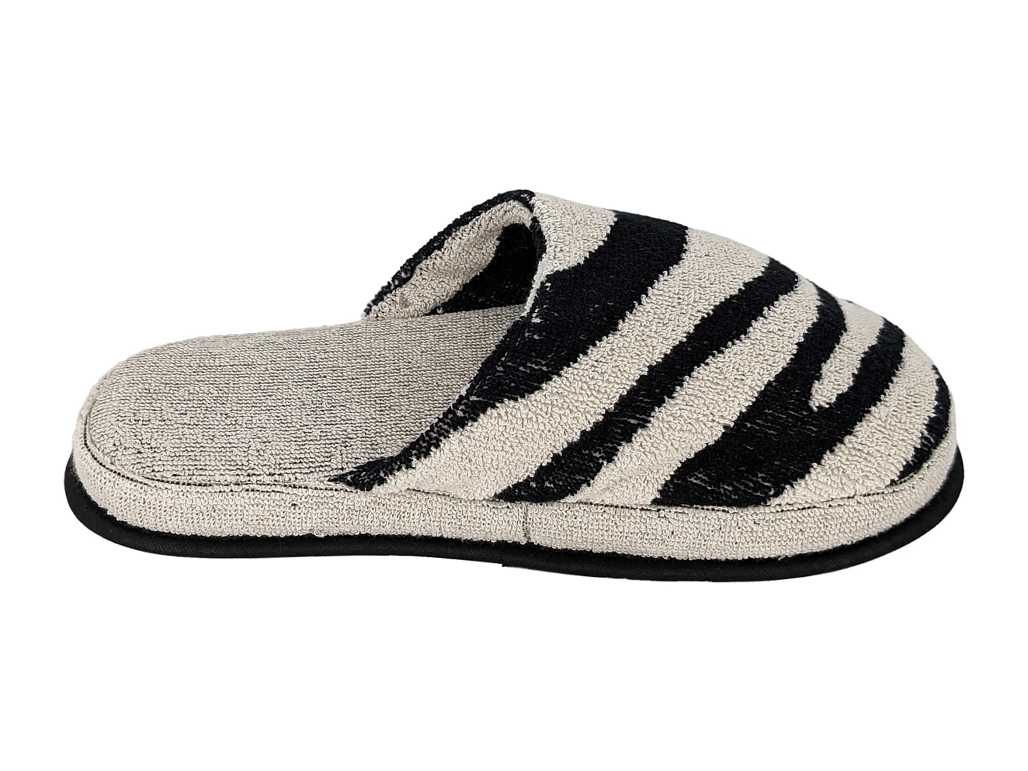 Chaussons de bain à rayures collection ZEBRA coton taille L/XL beige