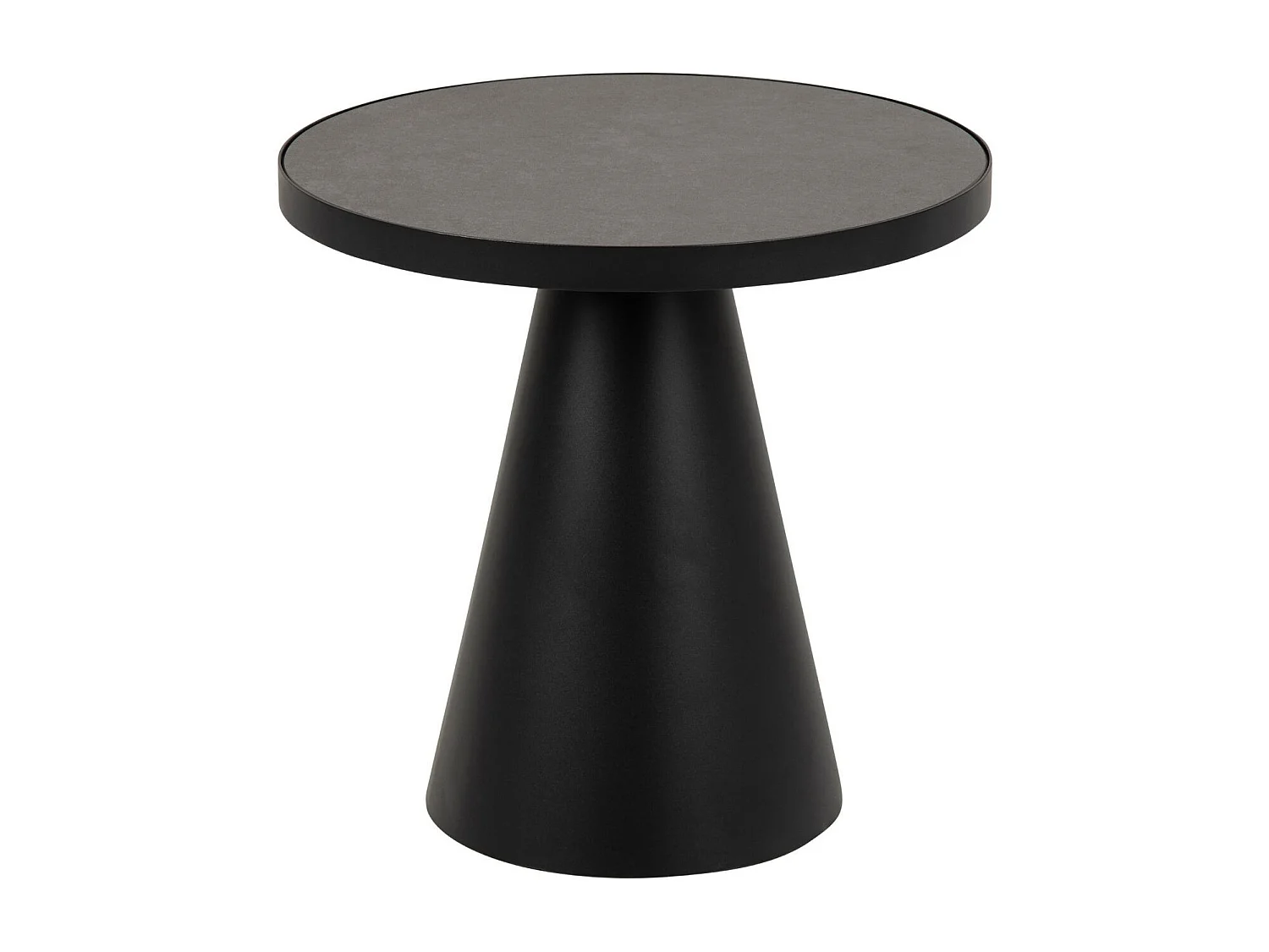 Bout de canapé rond en céramique et métal noir D45 - GIROLLE