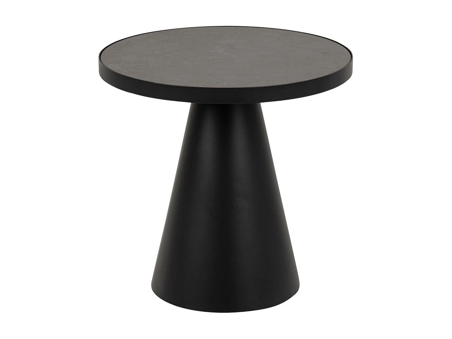 Bout de canapé rond en céramique et métal noir D45 - GIROLLE