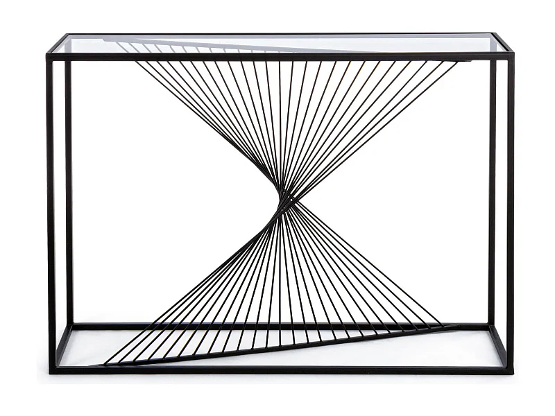 Console filaire en verre et en métal noir L107 - SPIRALE