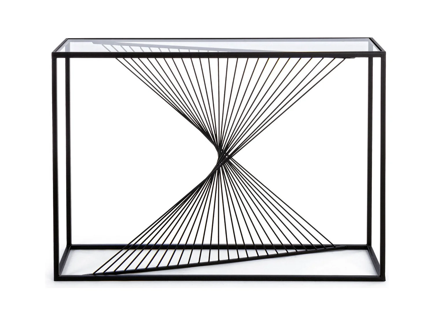 Console filaire en verre et en métal noir L107 - SPIRALE