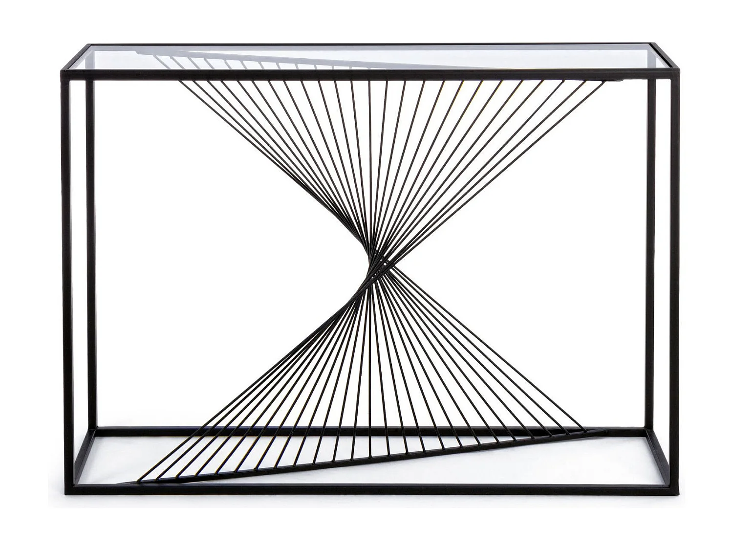 Console filaire en verre et en métal noir L107 - SPIRALE