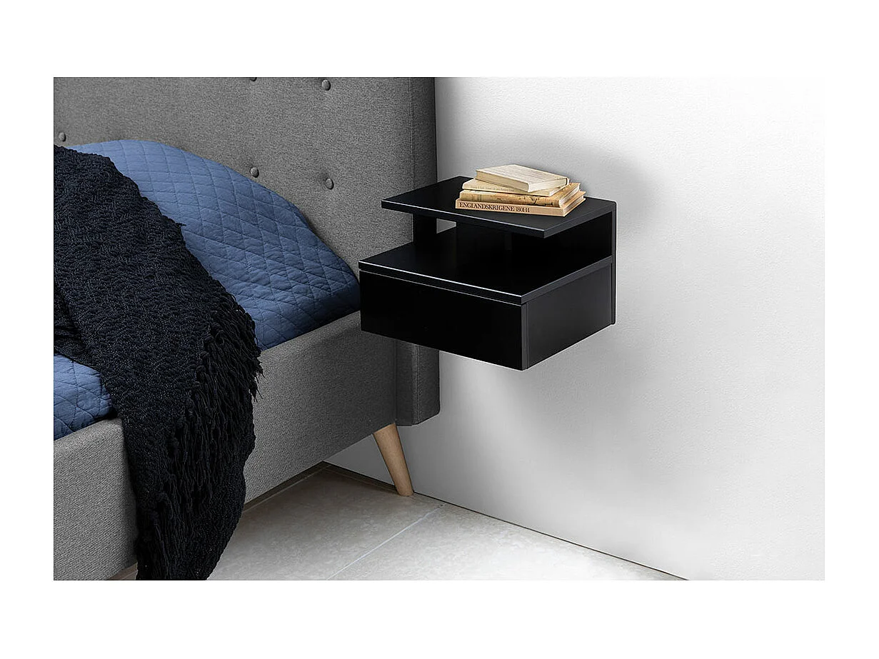 Ashlan Nachttisch 1 Schublade schwarz.