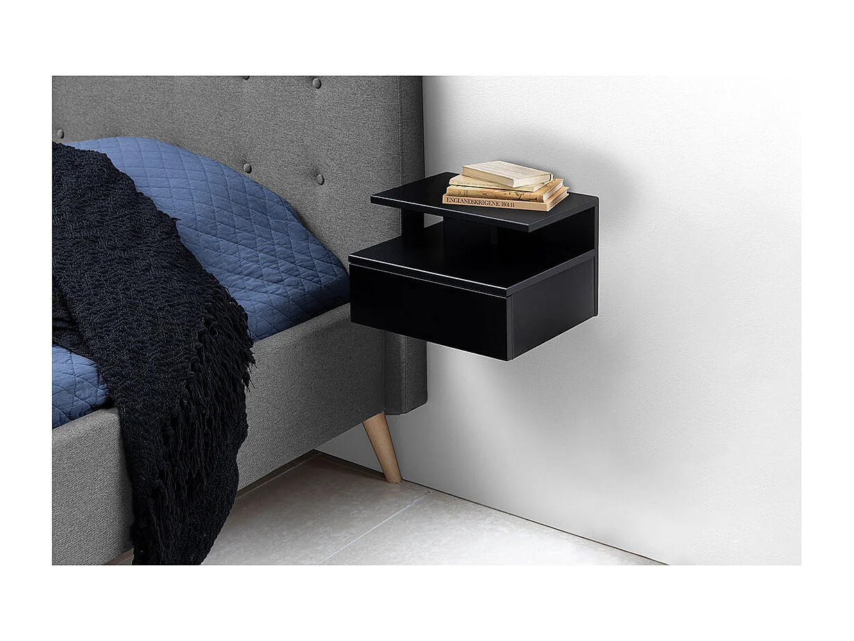 Chevet suspendu en bois 1 tiroir 1 niche - ASLAN