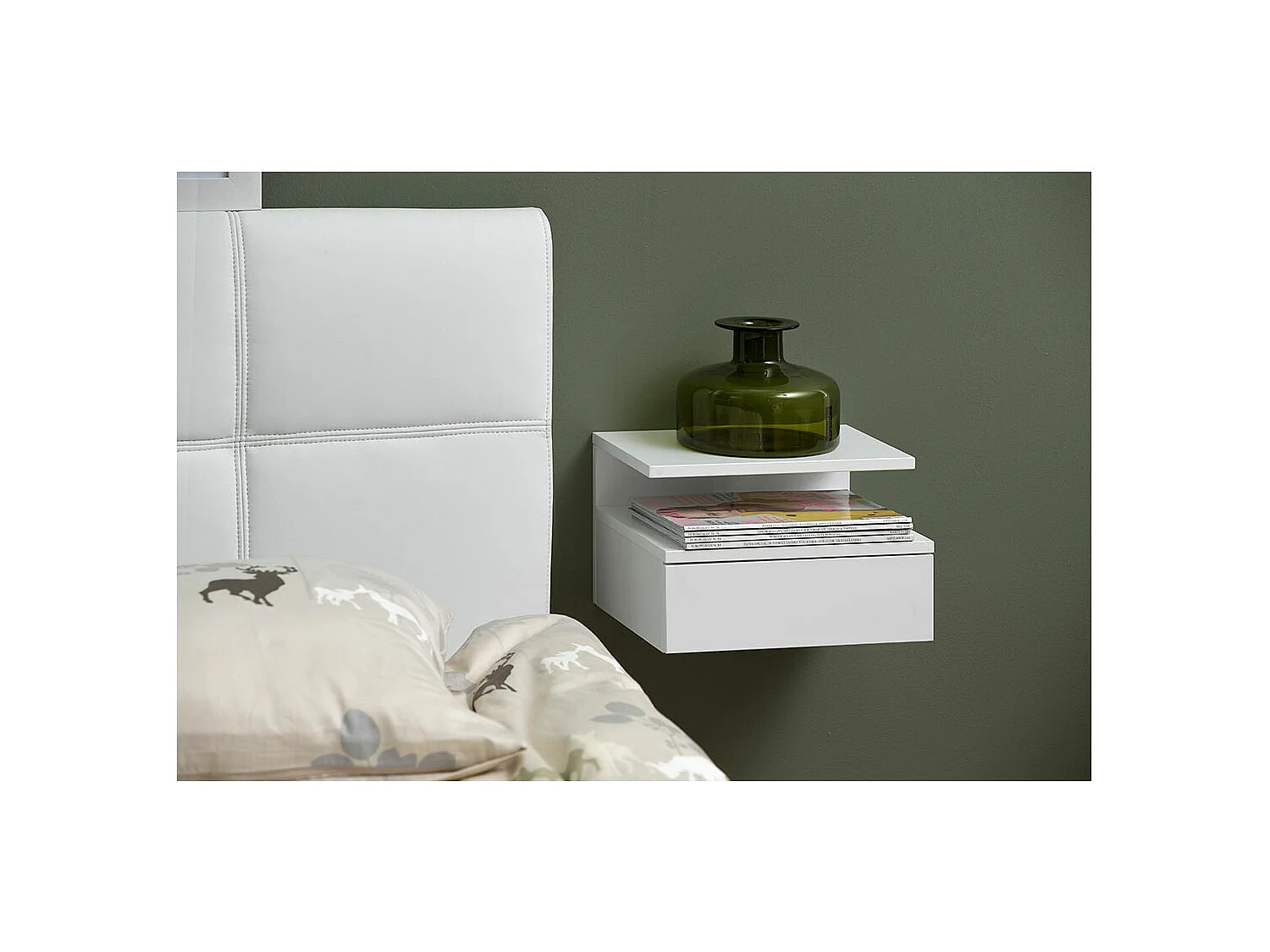 Comodino Ashlan 1 cassetto bianco.