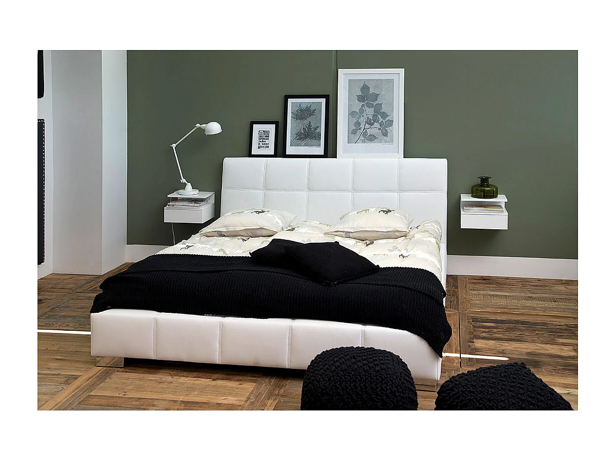 Chevet suspendu en bois 1 tiroir 1 niche - ASLAN