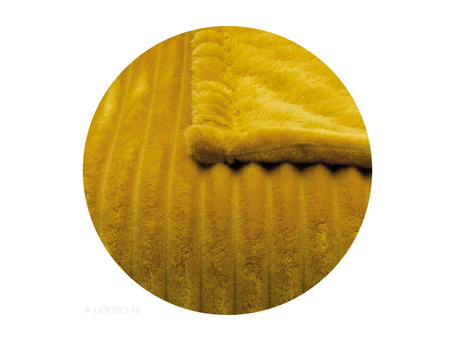 Couverture 100% polyester 240x260 cm microvelours DOLCE jaune miel