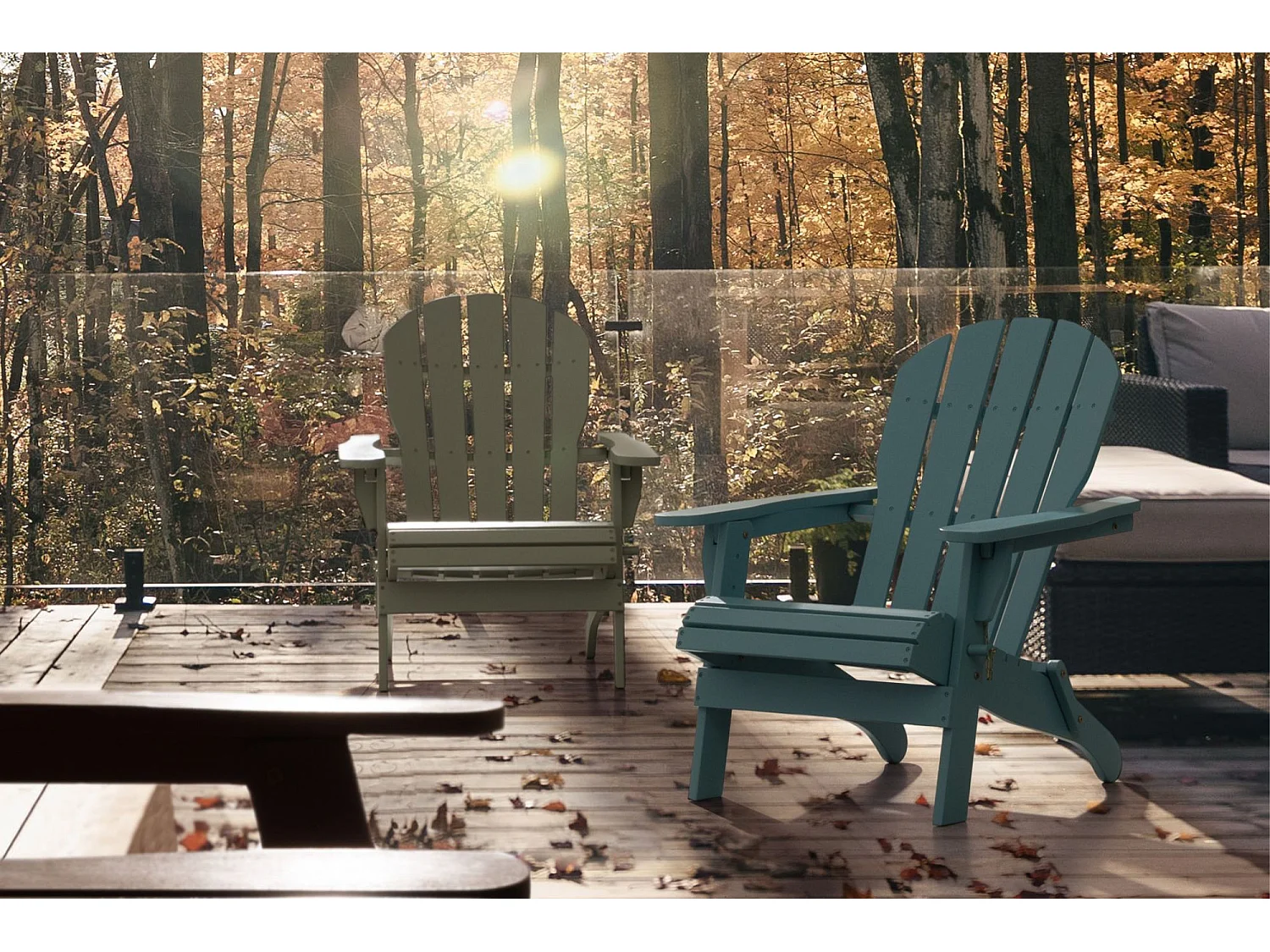 Fauteuil relax pliant à accoudoirs en bois - LOUISIANE