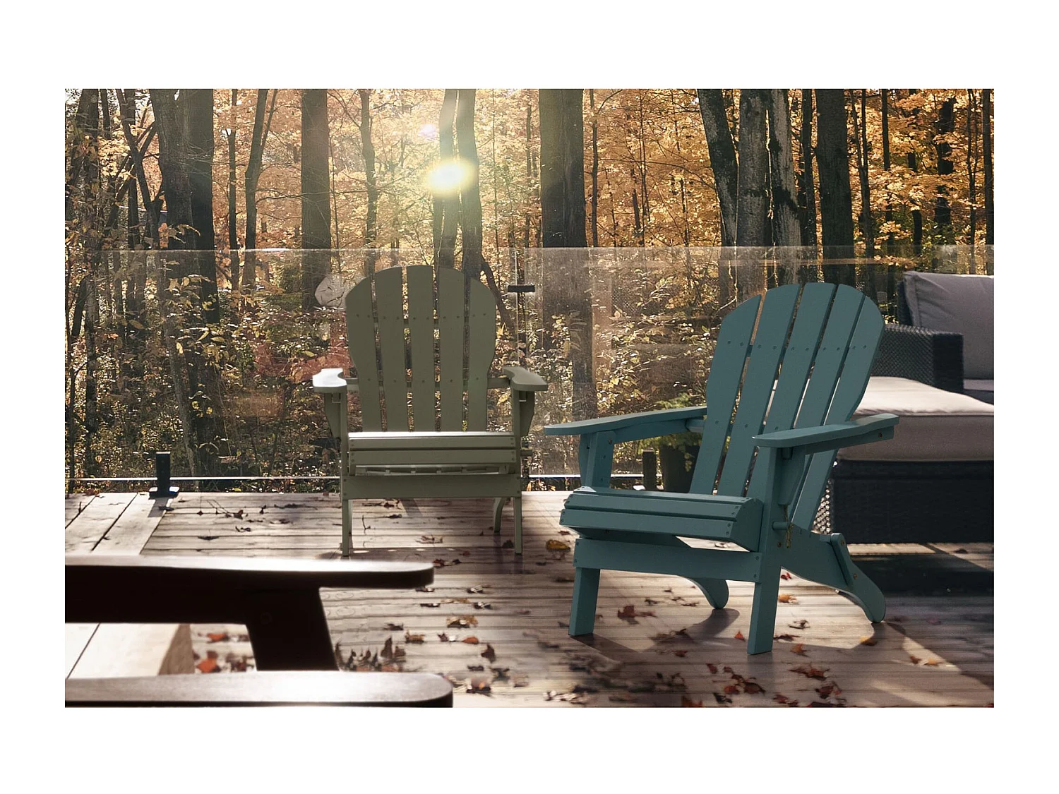 Fauteuil relax pliant à accoudoirs en bois - LOUISIANE