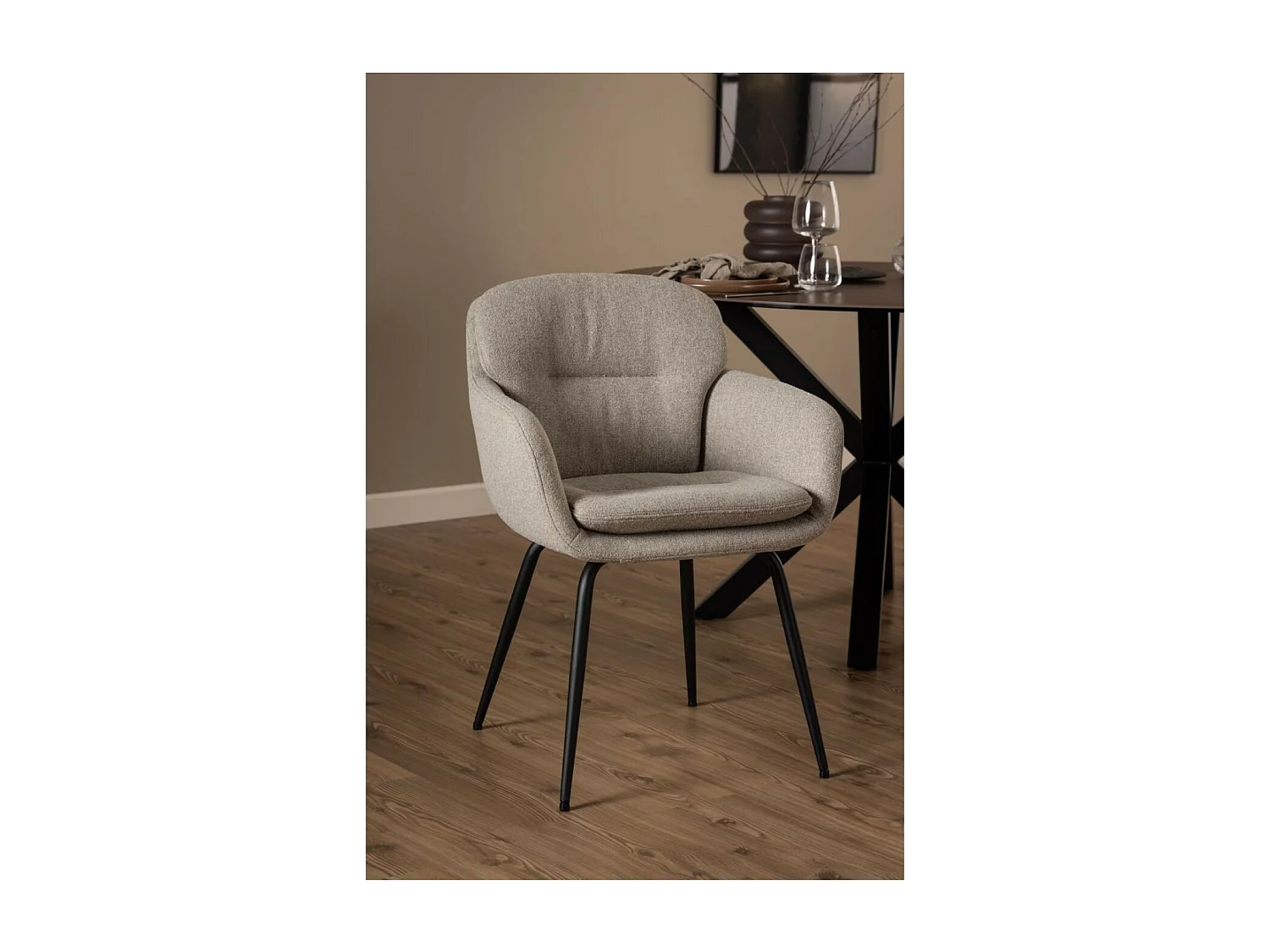 Chaises de salle à manger pieds métal assise tissu  (lot de 2) - MARTA