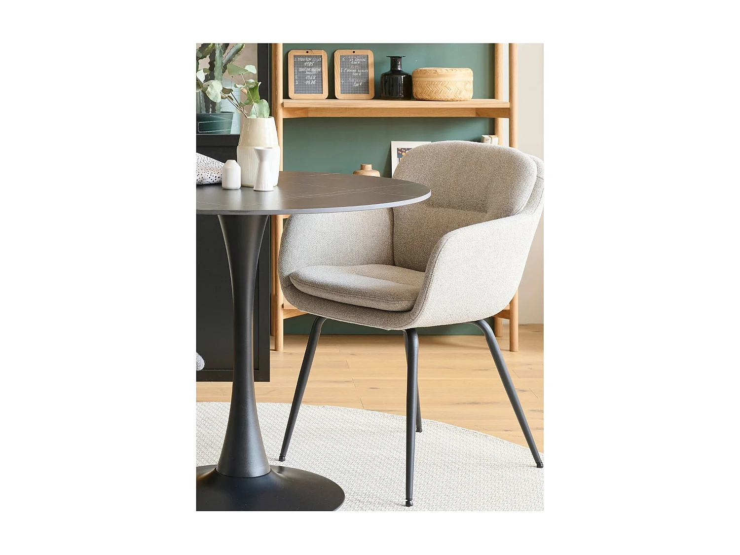 Chaises de salle à manger pieds métal assise tissu  (lot de 2) - MARTA