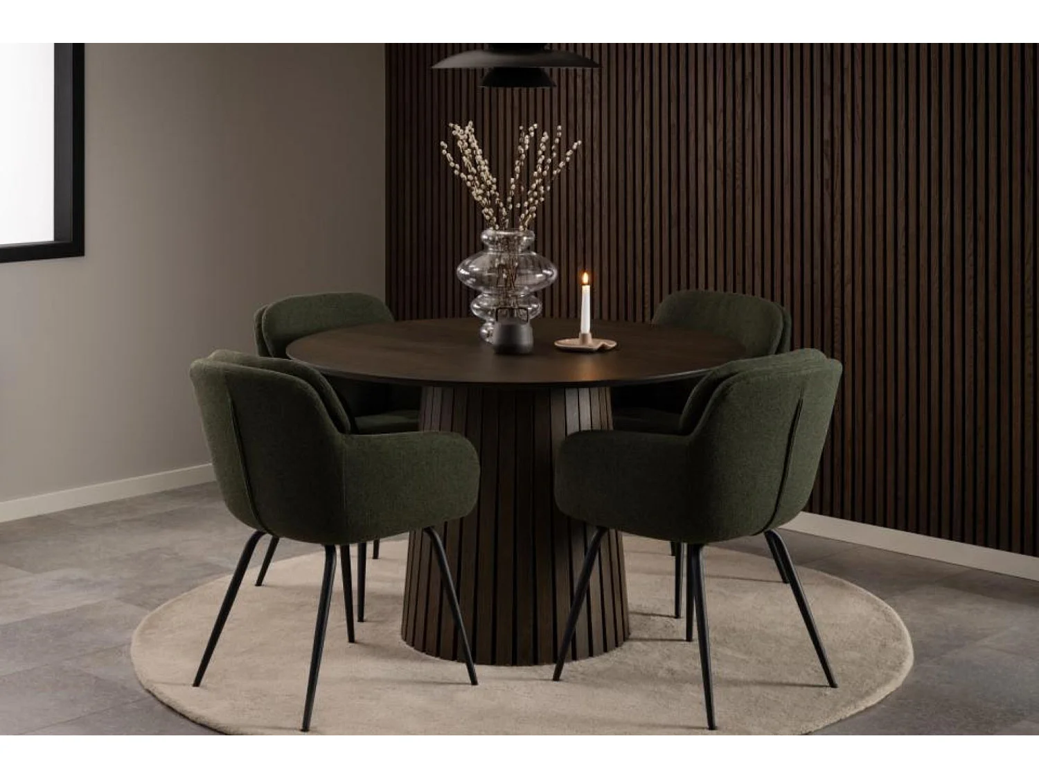 Chaises de salle à manger pieds métal assise tissu  (lot de 2) - MARTA