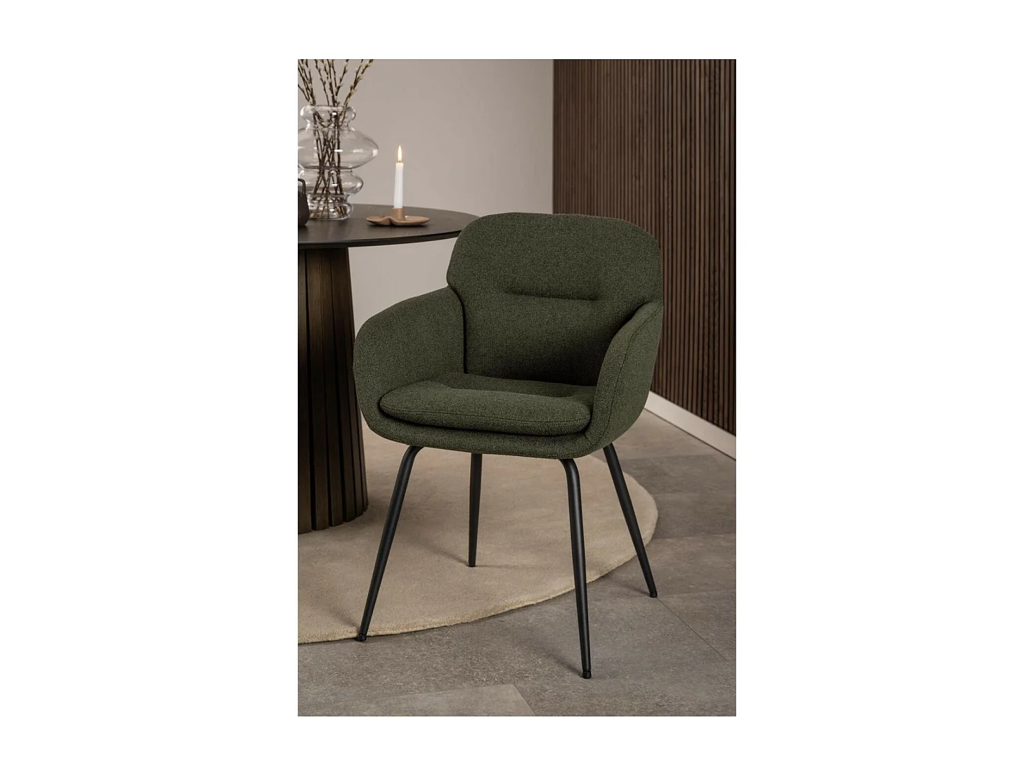 Chaises de salle à manger pieds métal assise tissu  (lot de 2) - MARTA